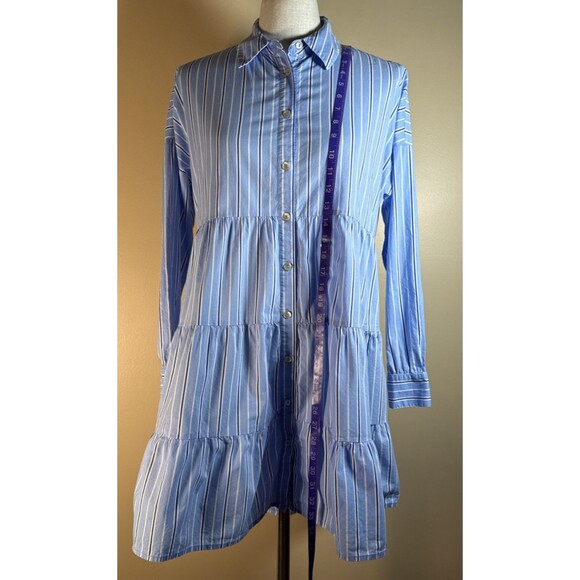 Tuckernuck Pomander Place Shades of Blue Cara shirt Dress Medium Tiered Preppy - Picture 8 of 14